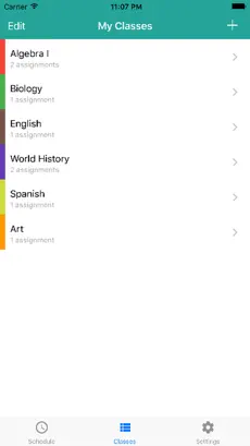 Egenda schedule screenshot